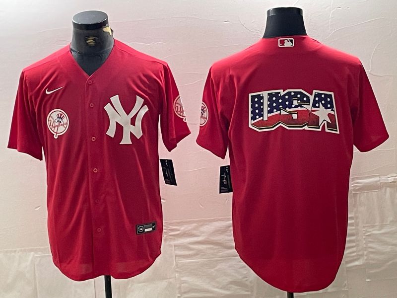 Men New York Yankees Blank Red joint name Nike 2024 MLB Jersey style 21->new york yankees->MLB Jersey